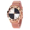 A simple and fashionable quartz watch with a rose gold strap for ladies Item Picture